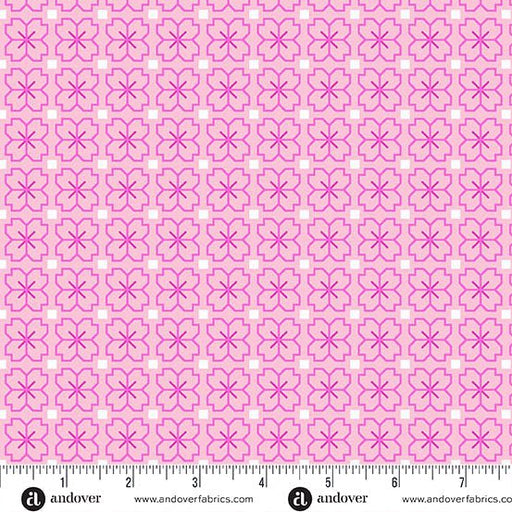 Pink Pixel Petals Color Pop Playground Cotton 44"/45" Fabric Per Yard - Choice FabricsA-1696-E