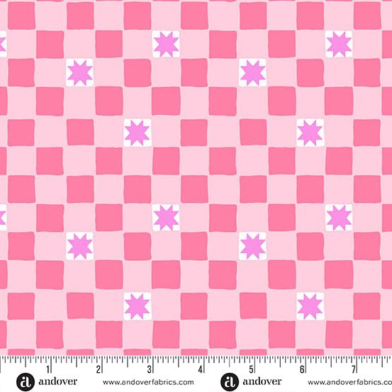 Pink Twinkle Tiles Color Pop Playground Cotton 44"/45" Fabric Per Yard - Choice FabricsA-1699-E