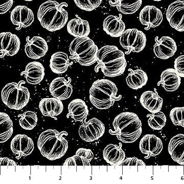 Pumpkin Toss Black 44"/45" Cotton Fabric Per Yard - Choice Fabrics10719-99