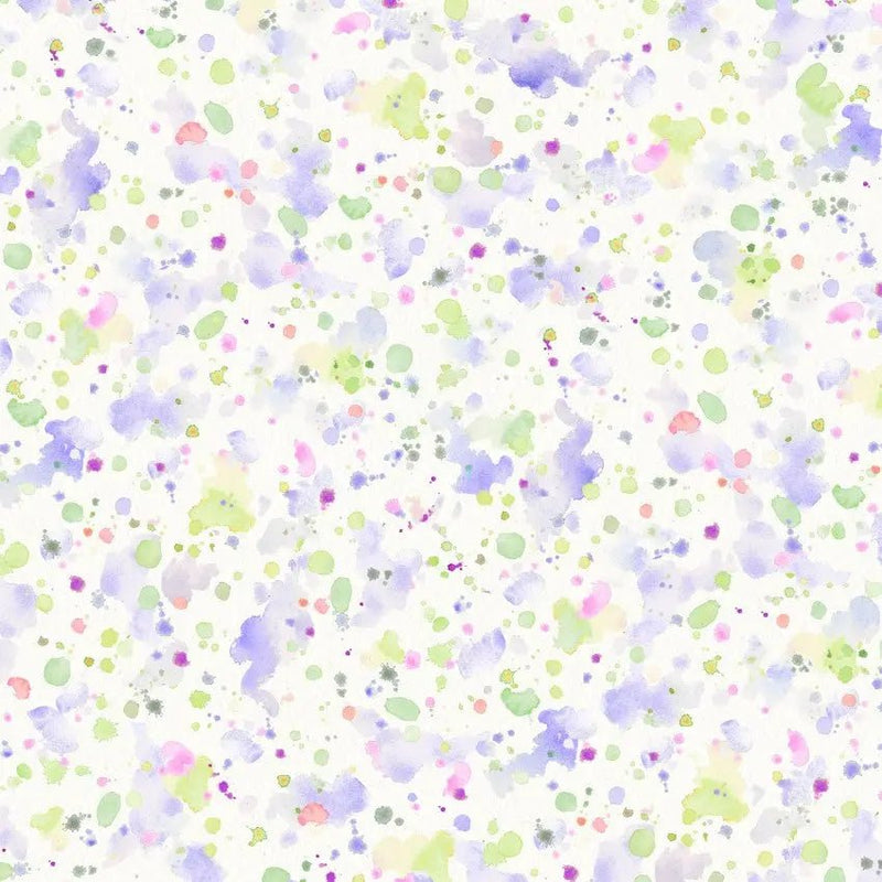 Purple Green Paint Splatter Cotton Wideback Fabric per yard - Choice FabricsSSPW-5786-CG