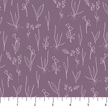 Purple Line Floral Flourish Cotton 44"/45" Fabric Per Yard - Choice Fabrics91179-85