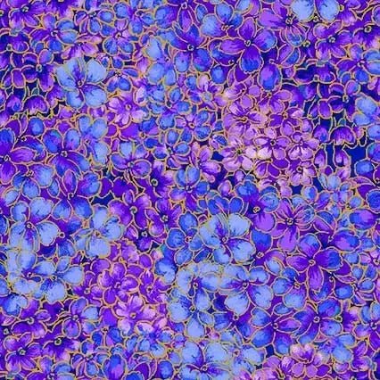 Purple Opulent Hydrangea Cotton Wideback Fabric Per Yard - Choice FabricsWBX10577-LILA-D