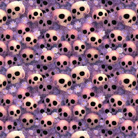 Purple Skulls Witchypoo Cotton 44"/45" Fabric Per Yard - Choice Fabrics2600-31940-V