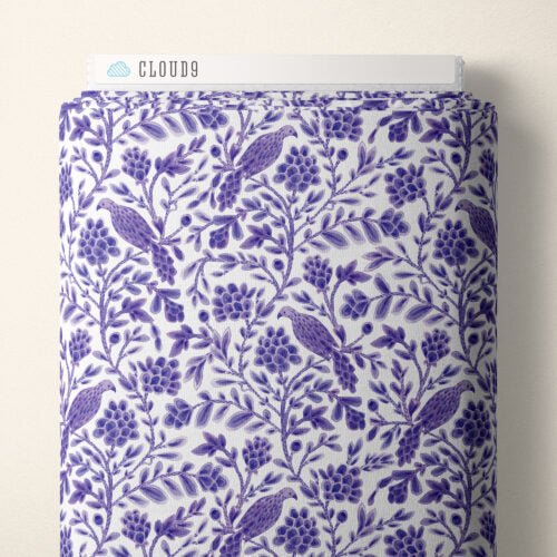 Purple Yolanda Birds and Branches Cotton 44/45 Fabric Per Yard - Choice Fabrics228474