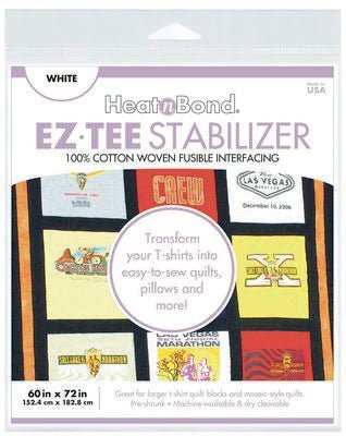 HeatnBond EZ-Tee Fusible T-Shirt Quilt Stabilizer White 60 in x 72 in - Choice FabricsQ2173