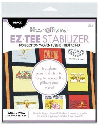 HeatnBond EZ-Tee Fusible T-Shirt Quilt Stabilizer Black 60 in x 72 in - Choice FabricsQ2174