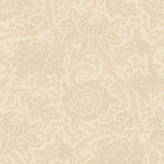 Cream Floral Anna B's Indigos Cotton Wideback Fabric Per Yard - Choice FabricsQB101891D -CREAM