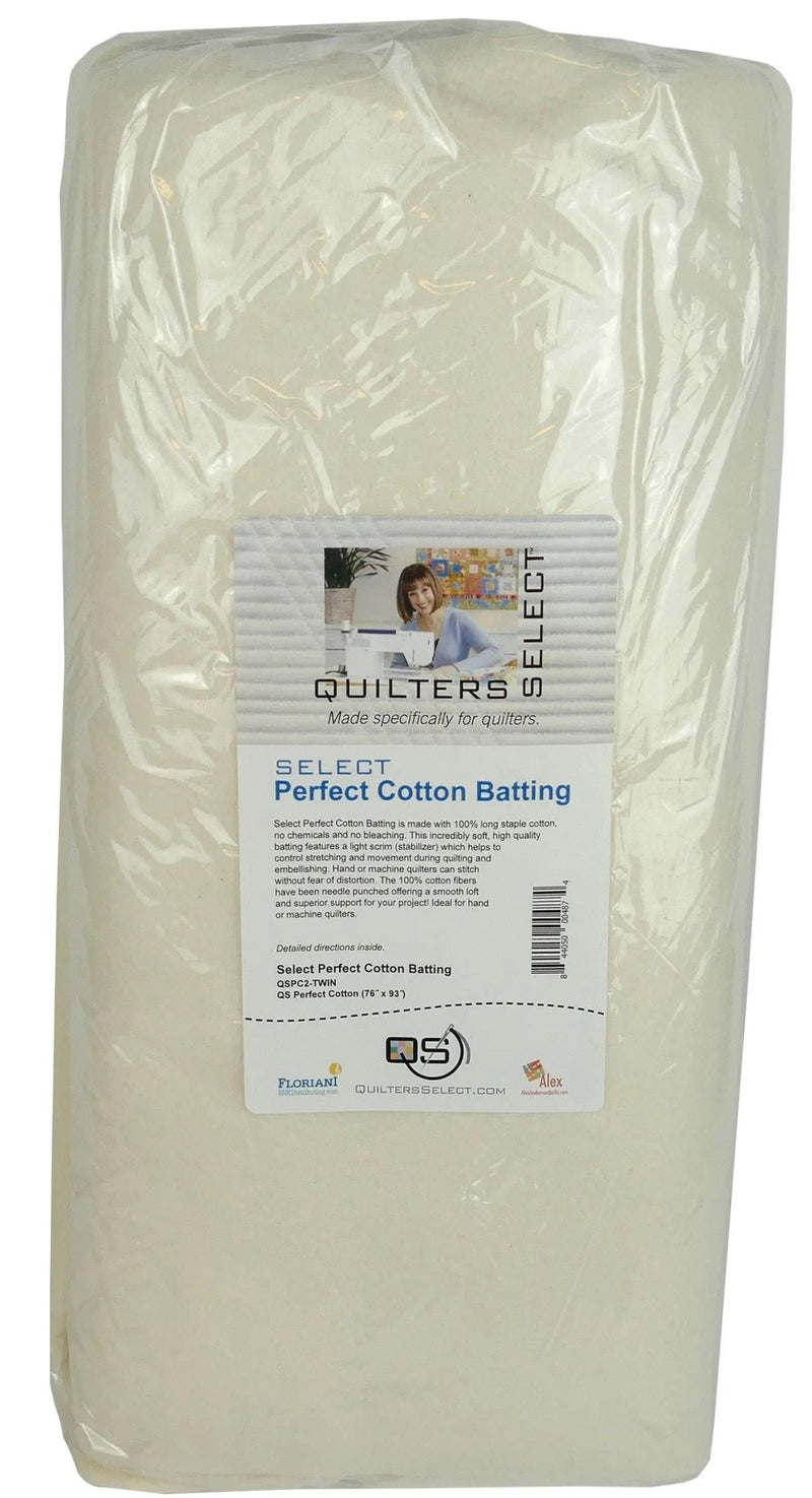 Quilters Select Perfect Cotton Batting 76" x 93" - Twin Cut - Choice FabricsRNKDS-QSPC2-TWIN