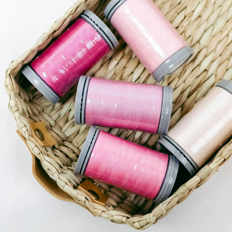 Quilters Select Thread - Tube of 5 colors 400M - PORCELAIN APPLE BLOSSOM BUBBLEGUM RASPBERRY SORBE CARNATION - Choice FabricsRNKDS-QST60-TUBE9