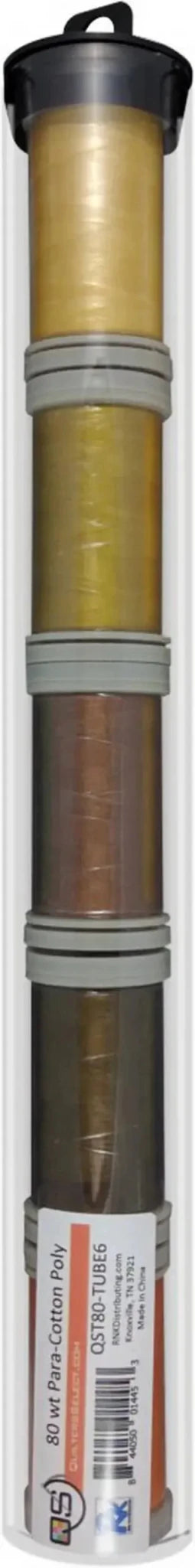 Quilters Select Thread - Tube of 5 colors 400M - BLONDE STRAW WALNUT TAFFY HARVEST BROWN HARVEST ATHLETIC GOLD - Choice FabricsRNKDS-QST80-TUBE6