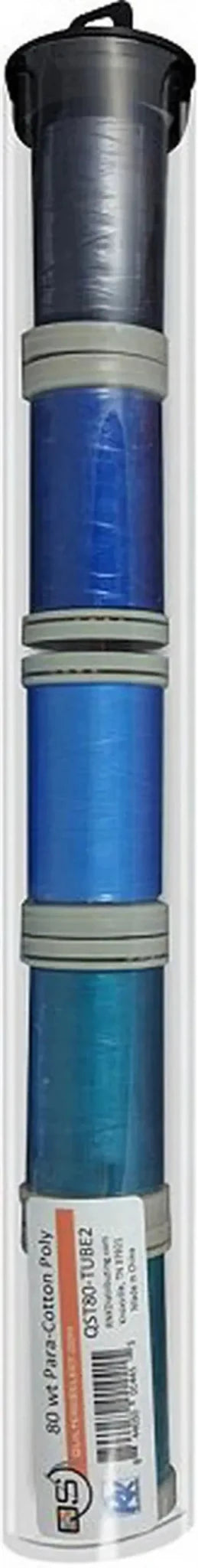 Quilters Select Thread - Tube of 5 colors 400M - MEDITERRANEAN ITALIAN BLUE TWINKLE BLUE PRISTINE BLUE NAVY SATIN - Choice FabricsRNKDS-QST80-TUBE2