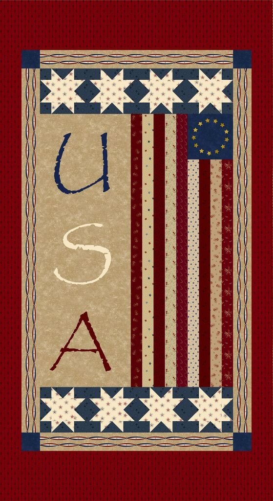 Betsy's Needlework - Flag Panel - Red - Choice FabricsR171321P-RED