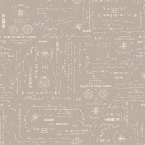Summer House - Bee Script - Grey - Choice FabricsR521297D-GREY