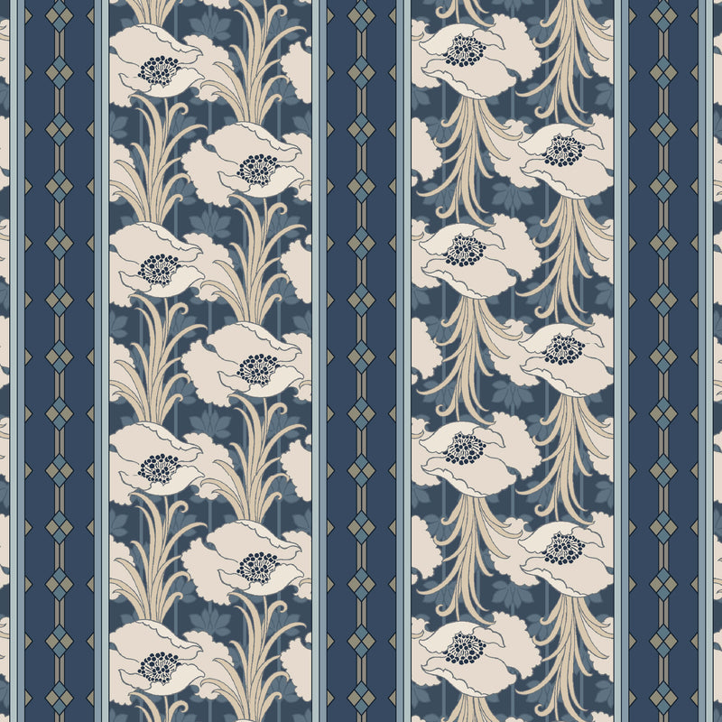 Nouveau - Deco Stripe - Navy (3-Yard Pack)