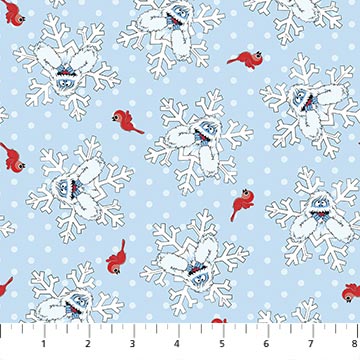 Rudolph The Red-Nosed Reindeer Bumble Light Blue 44"/45" Cotton Fabric Per Yard - Choice FabricsRD1007-42