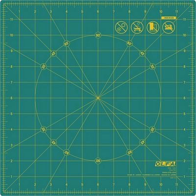 OLFA Rotating Self-Healing Cutting Mat Green 12 in x 12 in - Choice FabricsRM-12S-01