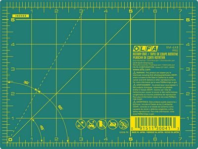 OLFA Double-Sided Self-Healing Cutting Mat Green 6 in x 8 in - Choice FabricsRM6X8-01