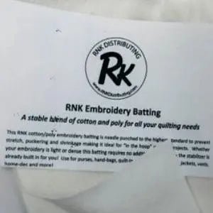 RNK Embroidery Batting 60" x 15 yards - Choice FabricsRNKDS-R-EB15