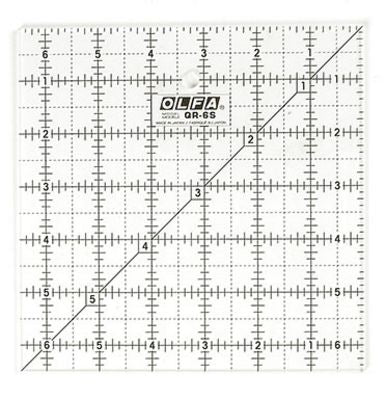OLFA Frosted Square Quilting Ruler 6.5 in - Choice FabricsRTF-6S