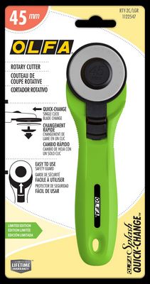 OLFA 45mm Quick Change Rotary Cutter - Lime Green