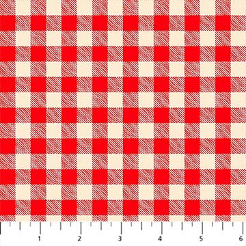 Red And Ivory Gingham Camping Therapy Cotton 44"/45" Fabric Per Yard - Choice Fabrics10633-12