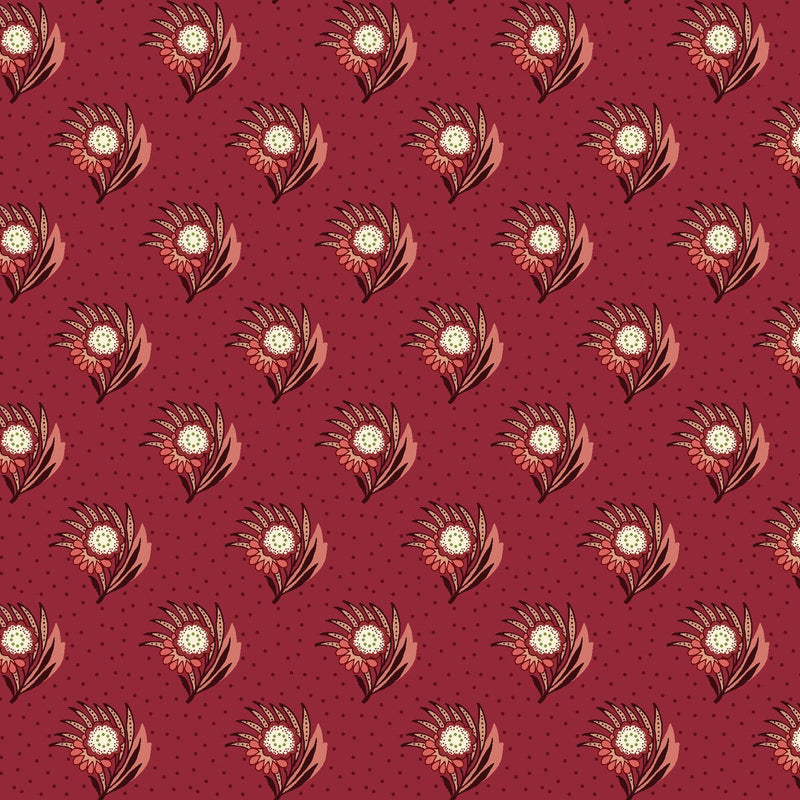 Red Boutennieres Lost Gardens of Heligan Cotton 43"/44" Fabric Per Yard - Choice FabricsHEG-3593-88