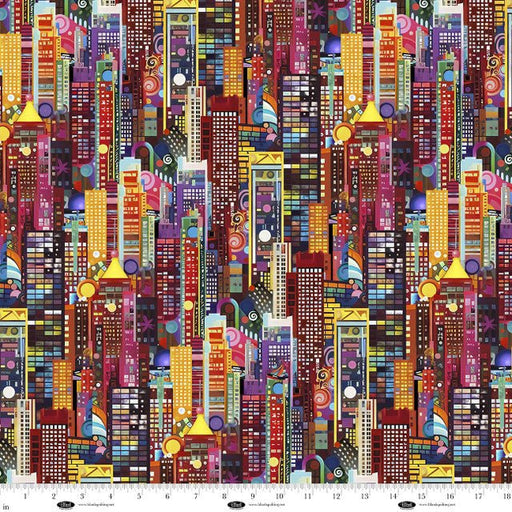 Red City Skyscrapers Metro Mirage Cotton 44"/45" Fabric Per Yard - Choice FabricsMETROMIRAGE-B-4151-88