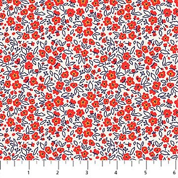 Red Floral Dapple Pocket Posies Cotton 44"/45" Fabric Per Yard - Choice Fabrics91198-26