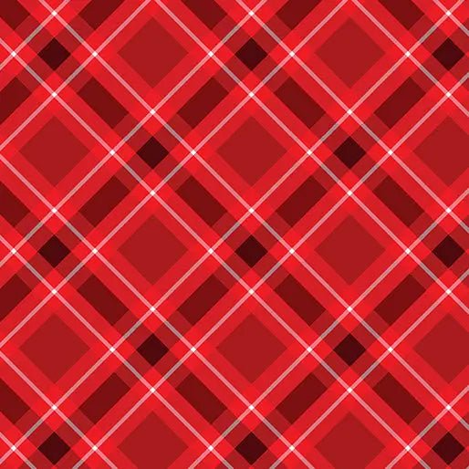 Red Scarlet Plaid Cotton Wideback Fabric per yard - Choice Fabrics14944W-10B