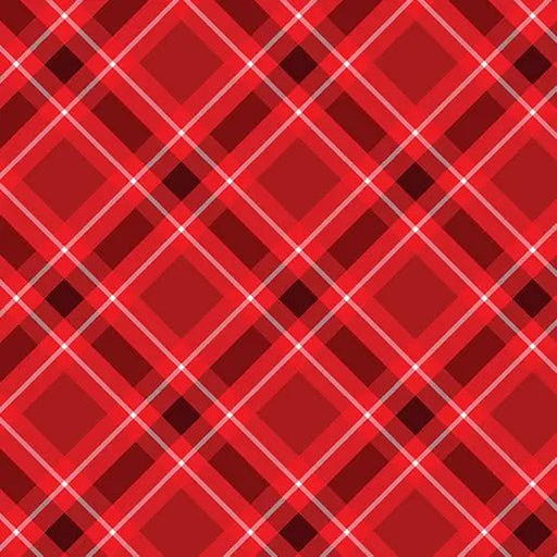 Red Scarlet Plaid Cotton Wideback Fabric per yard - Choice Fabrics14944W-10B