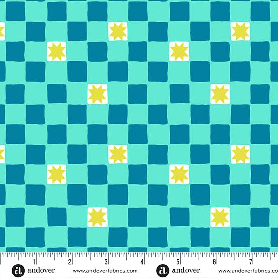 Reef Twinkle Tiles Color Pop Playground Cotton 44"/45" Fabric Per Yard - Choice FabricsA-1699-T