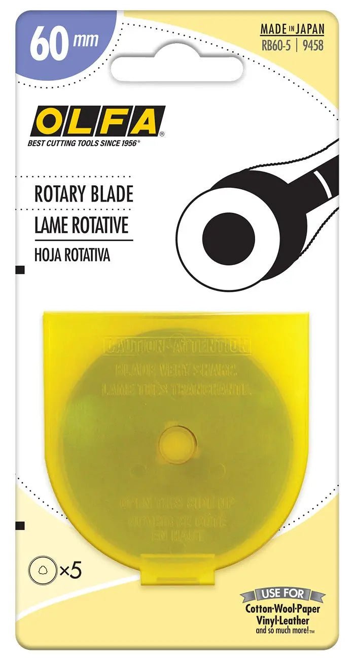 Rotary Blade RTY3 60mm 5ct Bulk - Choice FabricsCDS-RB60-5