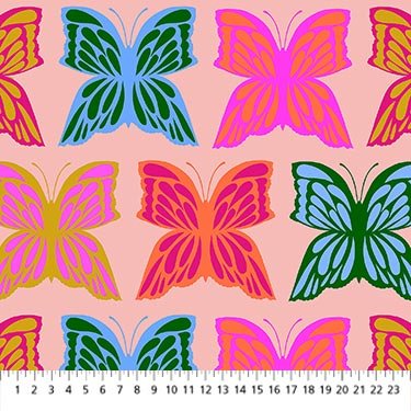 Runaway Butterfly Pink Backing No. 3 Cotton Wideback Fabric per Yard - Choice FabricsBAMT163-23