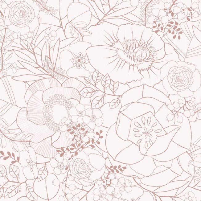 Rust Floral Sketch Cotton 44"/45" Fabric Per Yard - Choice FabricsDDC12503-RUST-D