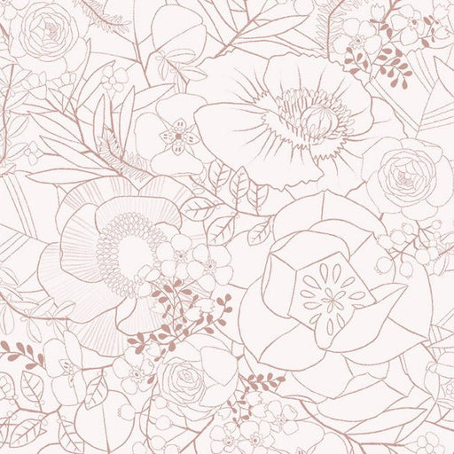 Rust Floral Sketch Cotton 44"/45" Fabric Per Yard - Choice FabricsDDC12503-RUST-D