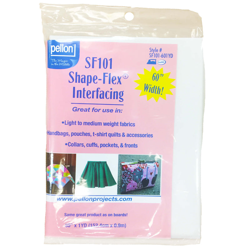 Pellon® SF101 Shape-Flex® Fusible Woven Cotton Interfacing – 60" x 1 Yard (White) - Choice FabricsDSSF101-601YDPKG