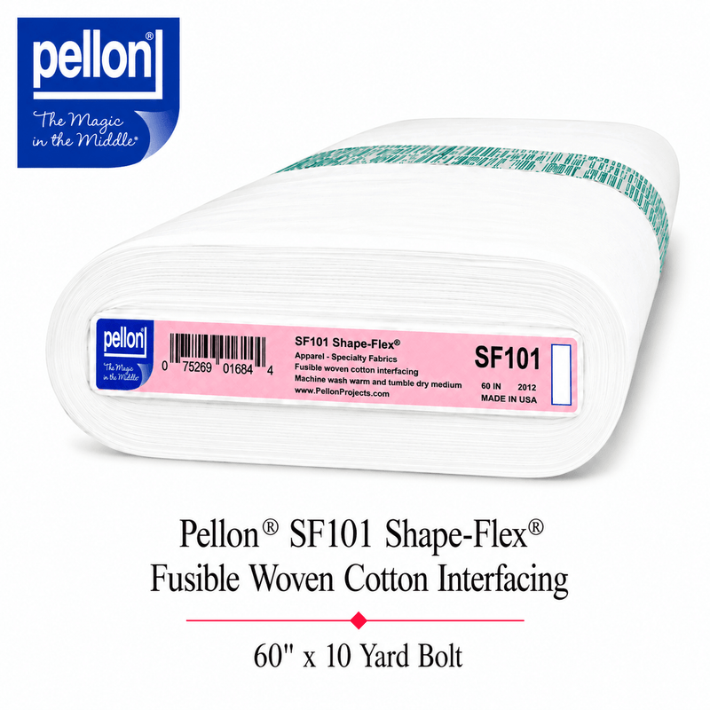 Pellon® SF101 Shape-Flex® Fusible Woven Cotton Interfacing – 60" x 10 Yard Bolt (White) - Choice FabricsDSSF101-6010BOLT