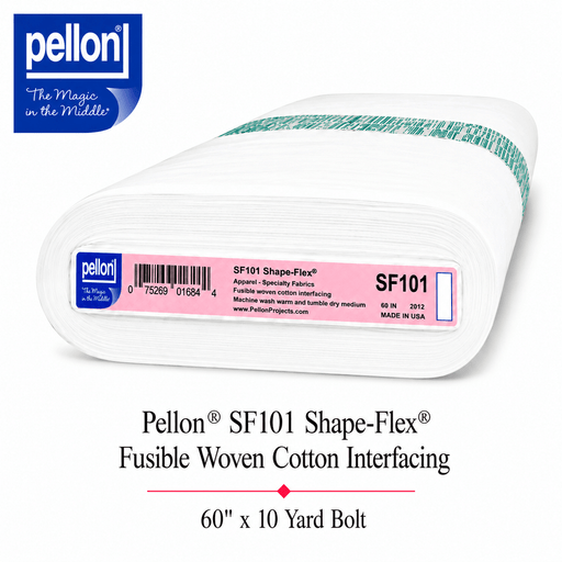 Pellon® SF101 Shape-Flex® Fusible Woven Cotton Interfacing – 60" x 10 Yard Bolt (White) - Choice FabricsDSSF101-6010BOLT