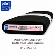 Pellon® SF101 Shape-Flex® Fusible Woven Cotton Interfacing – 20" x 10 Yard Bolt (Black) - Choice FabricsDSSF101BLK-2010BOLT