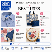 Pellon® SF101 Shape-Flex® Fusible Woven Cotton Interfacing – 20" x 1 Yard (White) - Choice FabricsDSSF101-1YDPKG