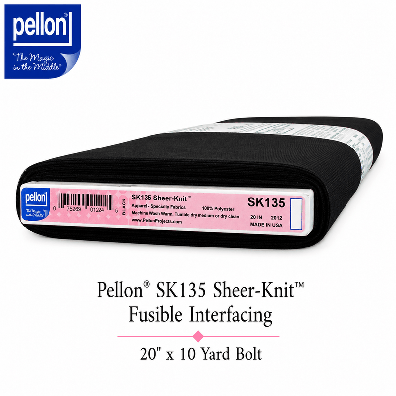 Pellon® SK135 Sheer-Knit™ Fusible Interfacing – 20" x 10 Yard Bolt – Black - Choice FabricsDSSK135B-2010BOLT
