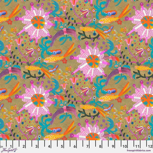SM Goldfish Star Gold Colori Cotton 44"/45" Fabric Per Yard - Choice FabricsPWES042.GOLD