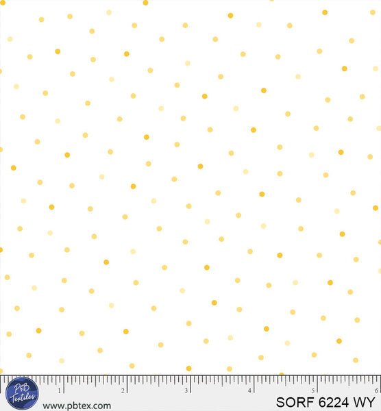 Sorbet Flannel White With Yellow Tonal Dots Cotton 44" / 45" Fabric per yard - Choice FabricsSORF-6224-WY