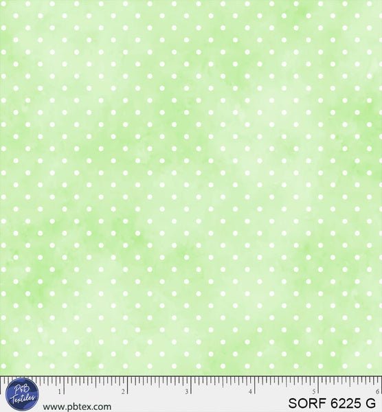 Sorbet Flannel Green Pin Dot Cotton 44" / 45" Fabric per yard - Choice FabricsSORF-6225-G