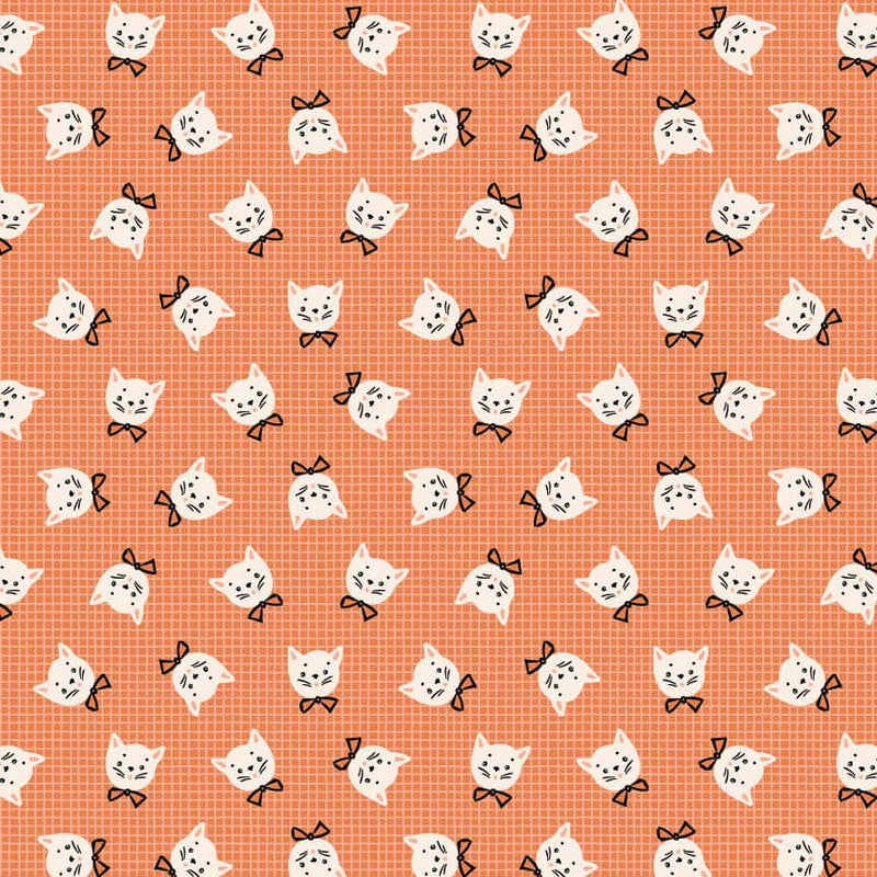 Sweet Tooth - Kitty Box - Orange - Choice FabricsST24309