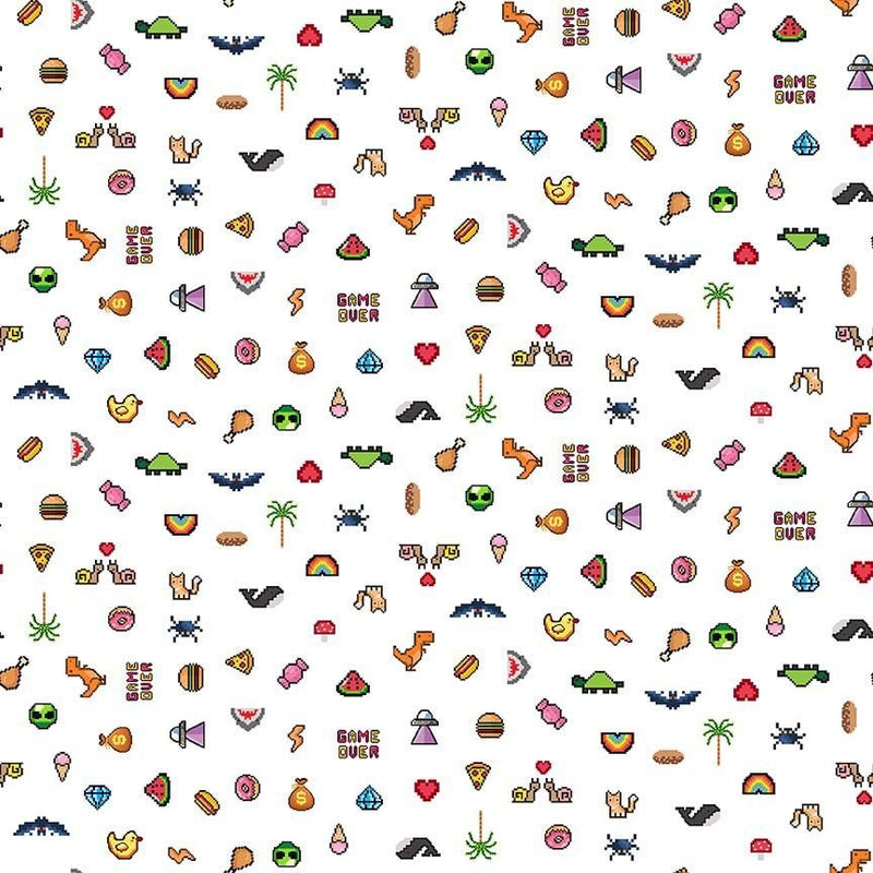 Level Up Cotton 44"/45" Fabric Per Yard - Choice FabricsSTELLA-D3450-WHITE