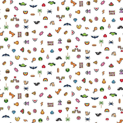 Level Up Cotton 44"/45" Fabric Per Yard - Choice FabricsSTELLA-D3450-WHITE