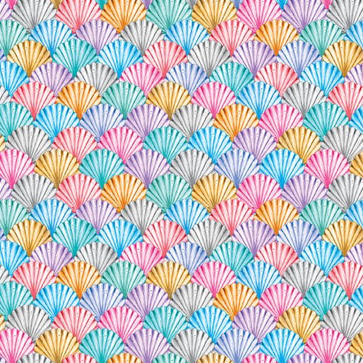 Scalloped Shells Multi Cotton 44"/45" Fabric Per Yard - Choice Fabrics15057-99
