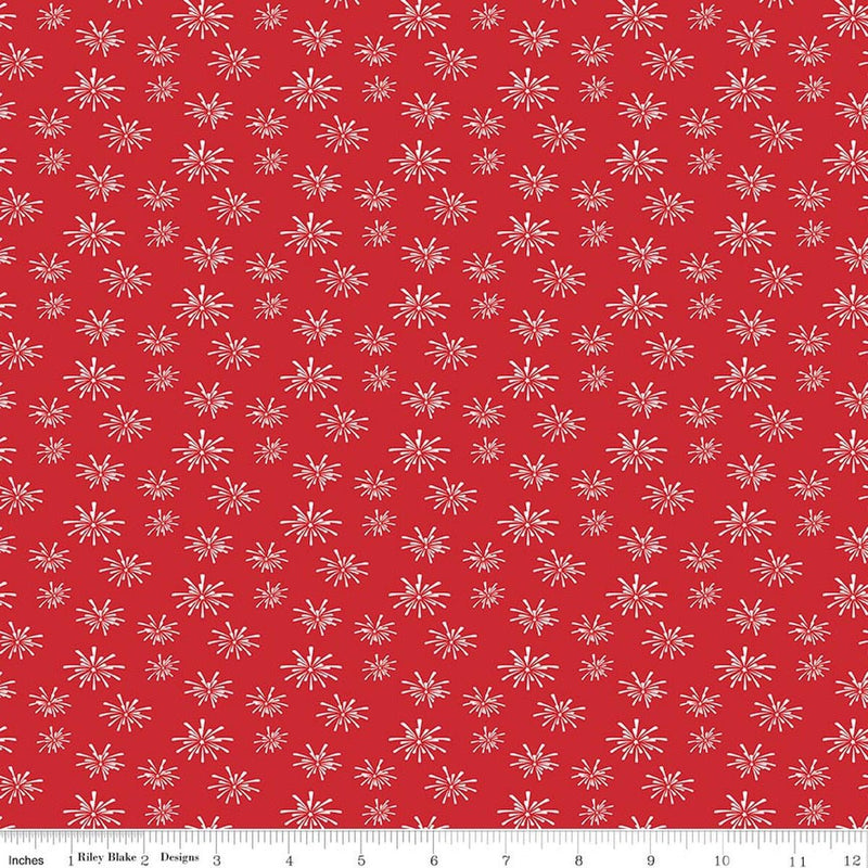 Seasonal Basics Fireworks Red 44"/45" Cotton Fabric Per Yard - Choice FabricsC768-RED