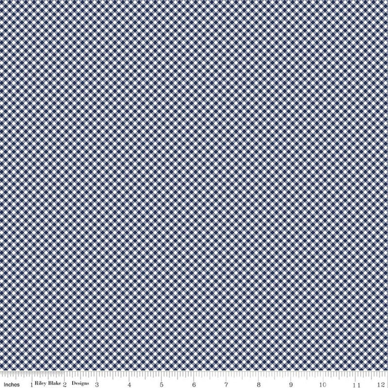 Seasonal Basics Gingham Navy 44"/45" Cotton Fabric Per Yard - Choice FabricsC777-NAVY